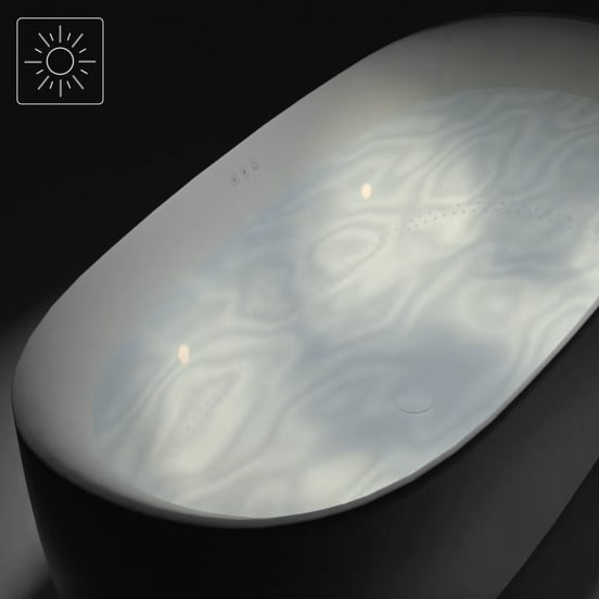 Luca Varess Bolla air whirlpool ovale 180 x 80 cm acrylique blanc mat