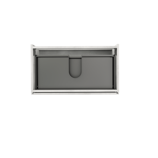 Storke Edge zwevende wastafelonderkast 80 x 46 cm beton zilvergrijs 2 lades