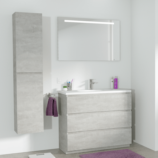 Storke Lucio rechthoekig badkamerspiegel 100 x 65 cm met spiegelverlichting en anti-damp