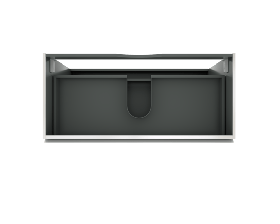 Linie Lado meuble sous-vasque a poser 100 x 46 cm Blanc Brillant 3 tiroirs