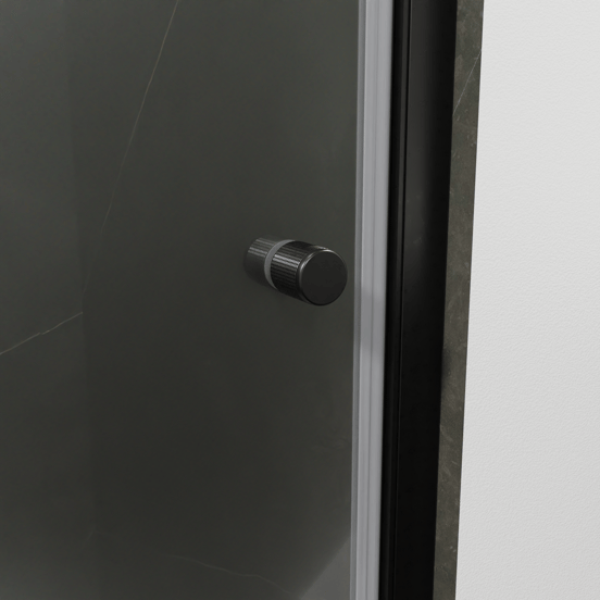 Luca Varess Kuresa douche draaideur 90 x 200 cm helder glas mat zwart profiel