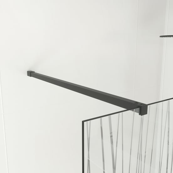 Balmani Modular inloopdouche 80 x 200 cm mikado glas mat zwart profiel