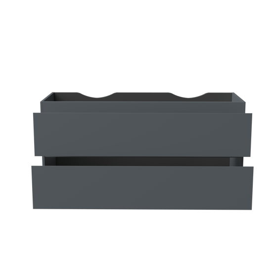 Linie Lado hängender Waschbeckenunterschrank: 120 x 46 cm, Blau Anthrazit, 2 Schubladen