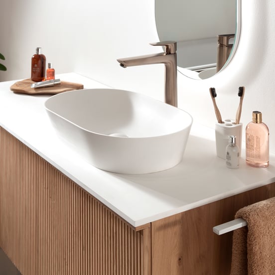 Balmani Still waskom matte Solid Surface ovaal 54 x 34 cm