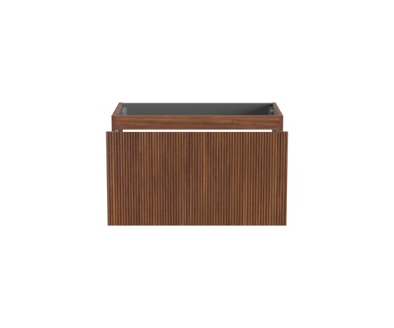 Storke Ribs hängender Waschbeckenunterschrank: 85 x 52 cm, Nussbaum, 2 Schubladen