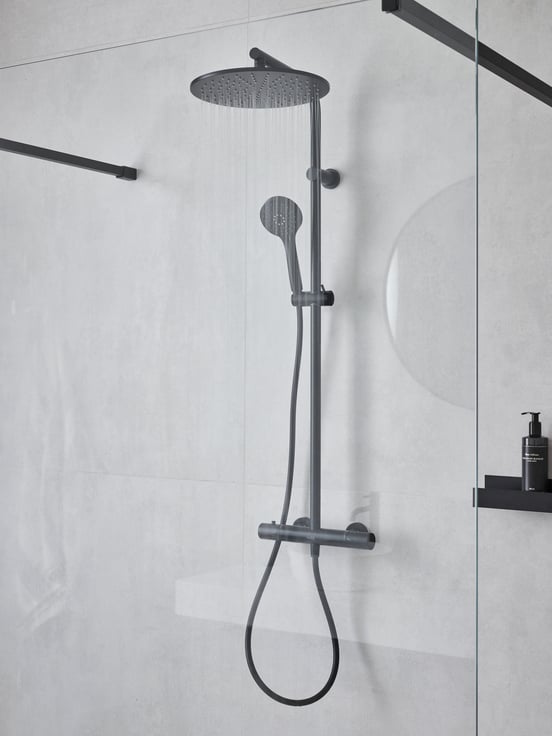 Blaufoss Round 300 colonne de douche de pluie mitigeur thermostatique noir mat