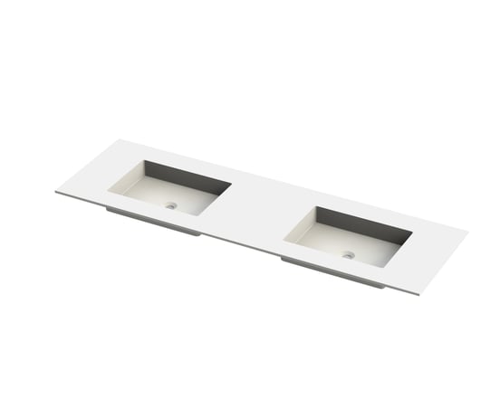 Balmani Tablo Stretto dubbele wastafel matte Solid Surface 180 x 55 cm