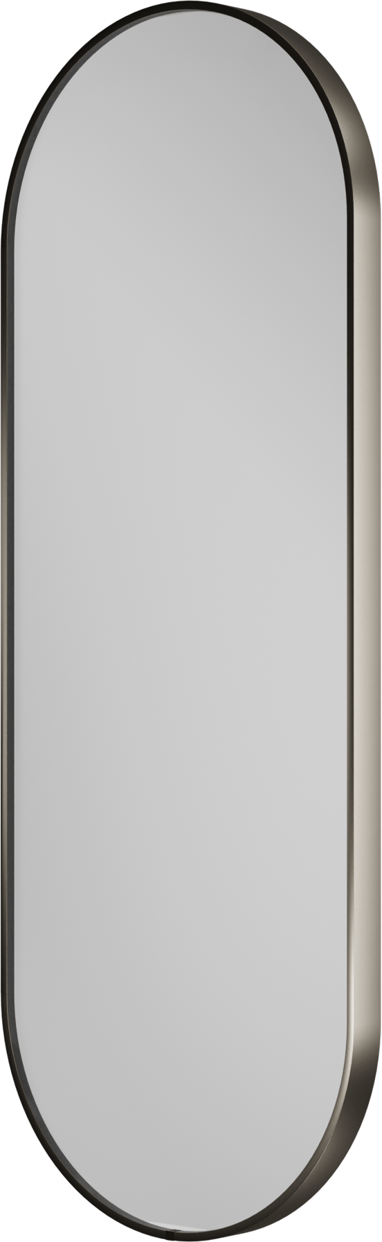 Balmani Secret ovaal badkamerspiegel Brushed Gunmetal 45 x 120 cm met spiegelverlichting en anti-damp