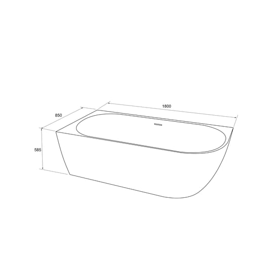 Luca Varess Otello baignoire d'angle gauche duo 180 x 85 cm acrylique blanc mat