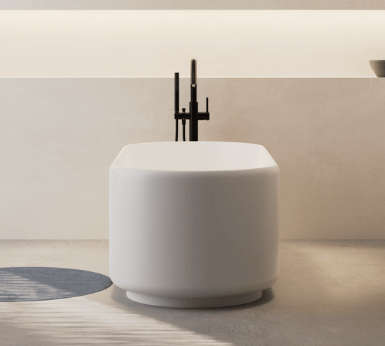 Balmani Scala Soft baignoire ilôt ovale 170 x 70 cm Solid Surface blanc mat