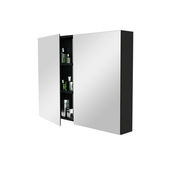 Storke Reflecta spiegelkast 100 x 75 cm Mat Zwart