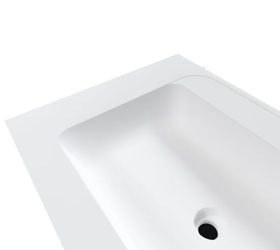 Balmani Tablo Strada dubbele wastafel matte composietmarmer (wit) 180 x 55 cm