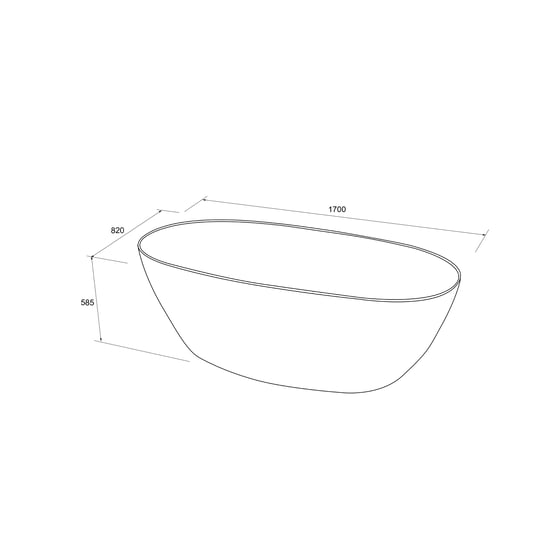 Luca Varess Dias baignoire îlot ovale 170 x 82 cm acrylique blanc brillant