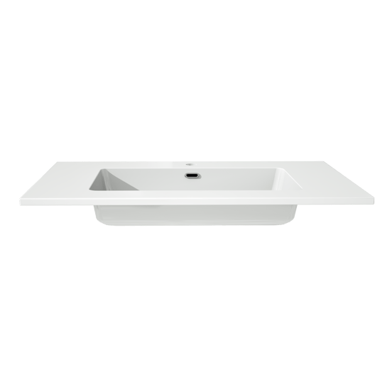 Storke Diva enkele wastafel glanzend composiet marmer 85 x 52 cm