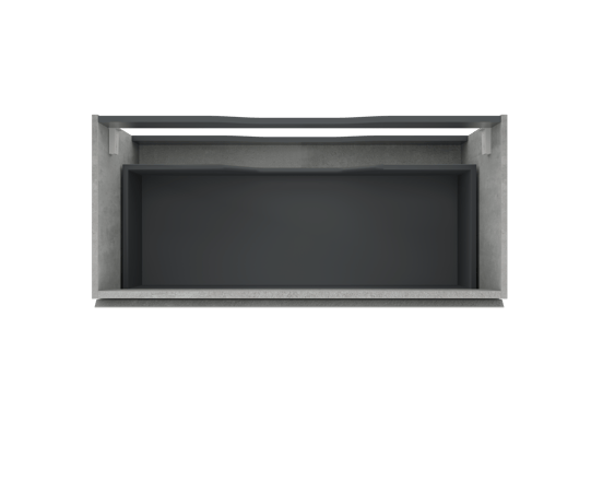 Linie Lado hängender Waschbeckenunterschrank: 100 x 46 cm, Beton dunkelgrau, 1 Schublade