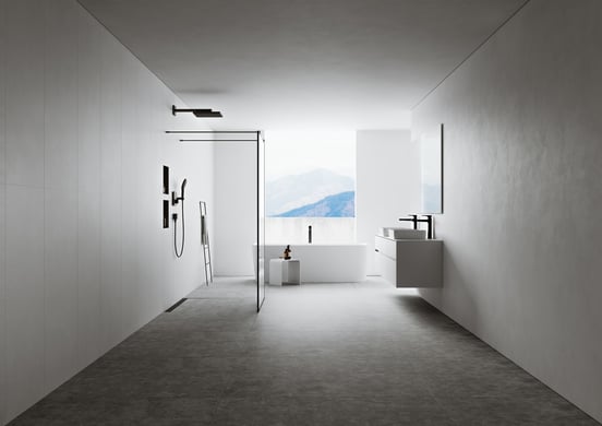 Hansgrohe RainDrain Match caniveau de douche avec cadre réglable en hauteur 120cm Noir Mat