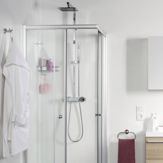 Linie Madagascar 200 colonne de douche de pluie mitigeur thermostatique Chrome Brillant