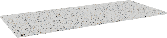 Balmani Stretto Einzel- oder Doppel Waschtischplatte Bianco Nero Terrazzo 135 x 55 cm