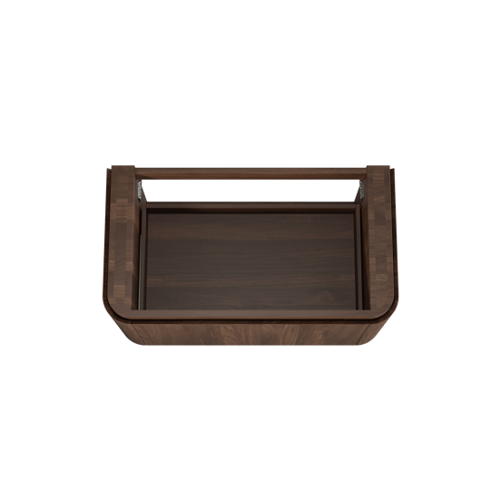 Balmani Moon hängender Waschbeckenunterschrank: 100 x 55 cm, Amerikanischer Nussbaum, 2 Schubladen