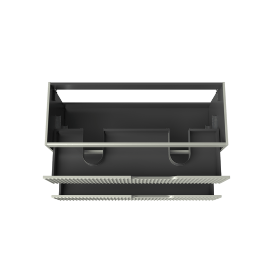 Linie Ribbo hängender Waschbeckenunterschrank: 120 x 46 cm, Greige, 2 Schubladen