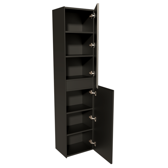 Storke Edge Badhochschrank: Hängend, Schwarz Matt, 40 x 30 x 170 cm