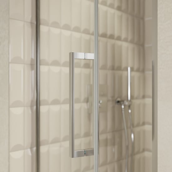 Balmani Senses Design douche draaideur links 90 cm x 210 cm Helder glas, Chroom profielen