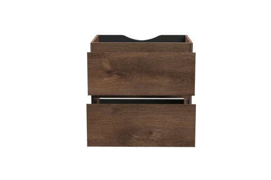 Linie Lado zwevende wastafelonderkast 60 x 46 cm bruine eik 2 lades