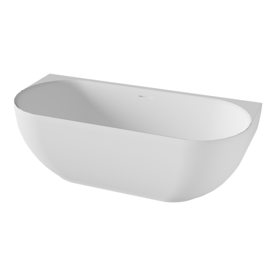 Balmani Forte baignoire semi-îlot 170 x 78 cm Solid Surface blanc mat