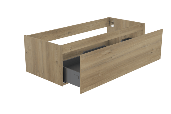 Storke Edge meuble sous-vasque suspendu 120 x 52 cm chêne brut 1 tiroir 2 découpés de siphon