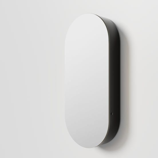 Balmani Mara Spiegelschrank 45 x 100 cm Schwarz Matt, mit Anti-Beschlag Spiegelheizung