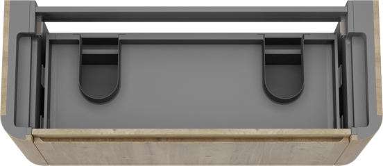 Storke Soft  hängendes möbelstück Waschtischunterschränke 120 x 46 cm Eiche rau 2 Schubladen