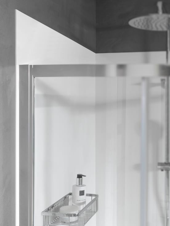 Luca Varess Silk Duschrückwand: 140 x 220 cm, Acryl, Weiß matt