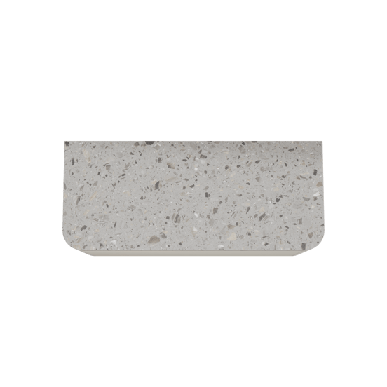 Balmani Moon meuble salle de bains suspendu 130 x 55 cm soie grise avec Moon tablette simple ou double en terrazzo greige terrazzo