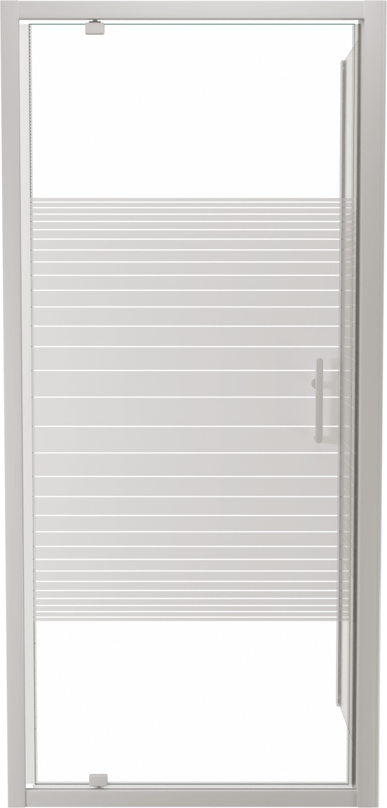 SanyOne Anton Eckdusche Drehtür mit fixierter Seitenwand, 90 x 90 cm, Streifglas, Profil Weiß