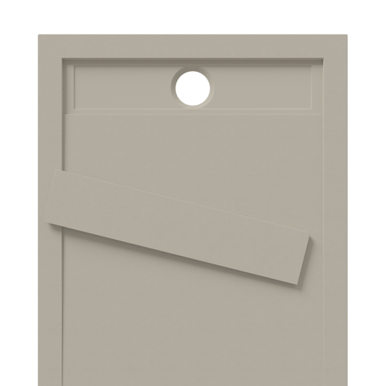 Luca Varess Dandy douchebak 120 x 90 cm composietmarmer mat zijdegrijs rock structuur