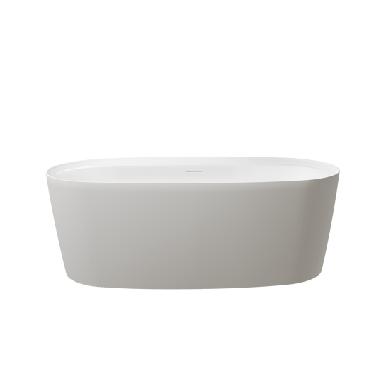 Luca Varess Sutilo ovale baignoire îlot 160 x 75 cm acrylique blanc mat avec tablette intégrée