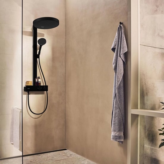 Hansgrohe Rainfinity 300 Duschsystem mit ShowerTablet 350, schwarz matt