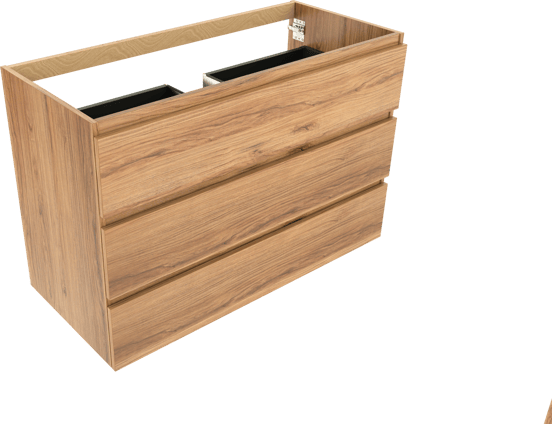 Balmani Lucida meuble sous-vasque a poser 120 x 55 cm teck 3 tiroirs