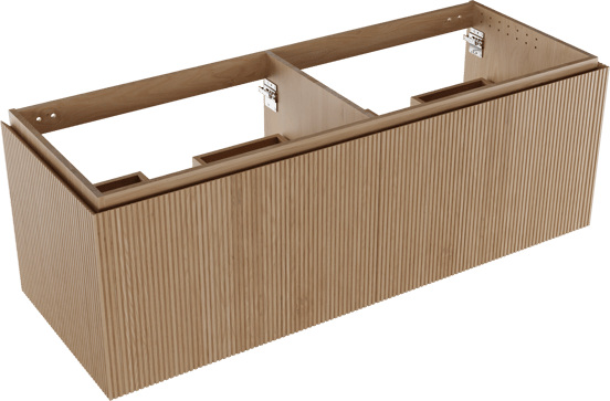 Balmani Eclips hängendes möbelstück Waschtischunterschränke 150 x 55 cm Eiche natur 4 Schubladen Vert. Sym. Rippe