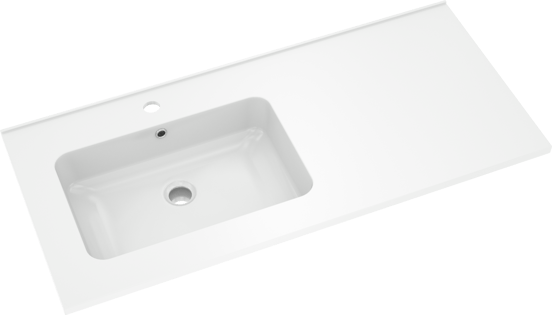 Linie Vano Waschtisch, links, Marmorkomposit glänzend, 100 x 46 cm