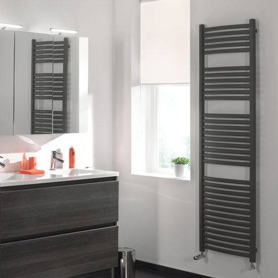 Vipera Kanza enkele handdoekradiator 50 x 180 cm centrale verwarming mat wit zij- en middenaansluiting 1068W