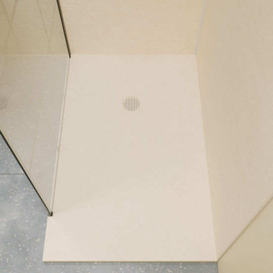 Luca Varess Suite receveur de douche 140 x 90 cm marbre composite Dizzy Cream 