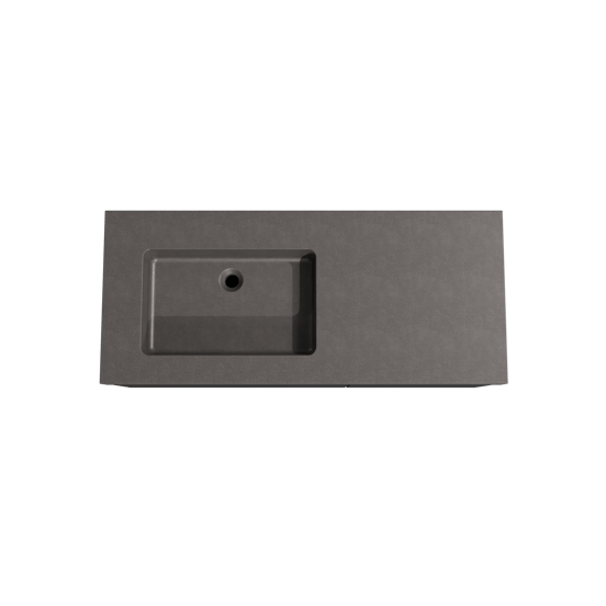 Storke Edge meuble salle de bains suspendu 120 x 52 cm noir mat avec Scuro High vasque asymétrique gauche en quartz noir mat