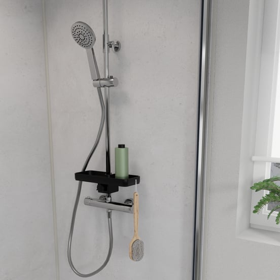 Linie Neptunus verstelbaar doucherek mat zwart