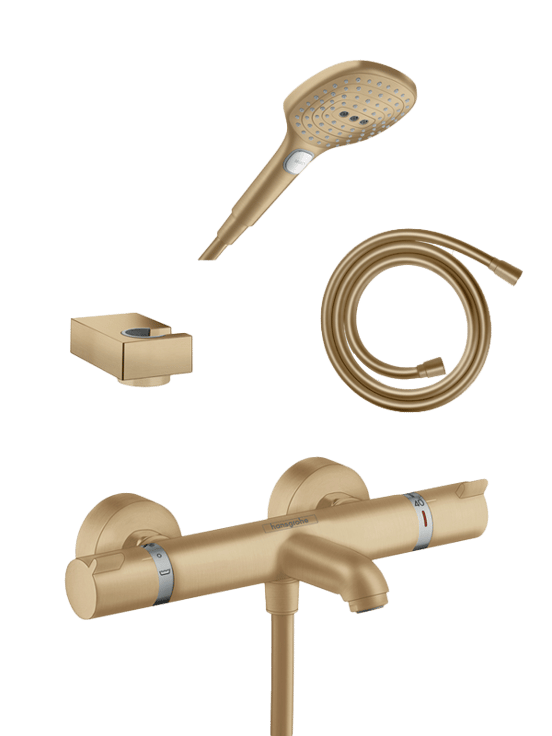 Hansgrohe Ecostat Comfort thermostatische kraan muurmontage opbouw badkraan brushed bronze