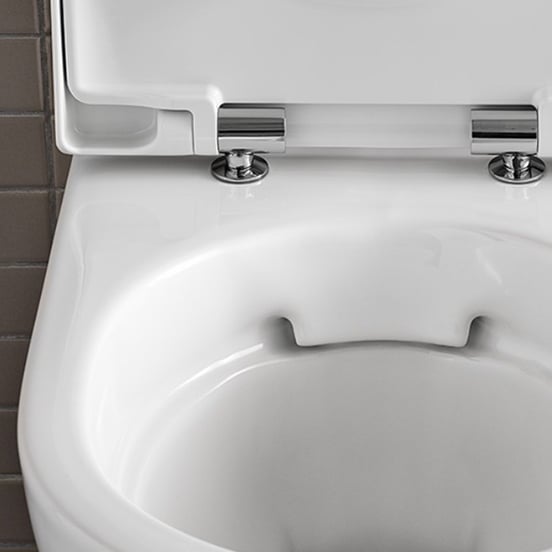 Geberit Acanto Hänge WC: Weiß Glänzend, spülrandlos