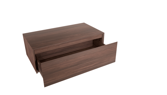 Balmani Mitra Elements hängender Waschbeckenunterschrank: 90 x 50 cm, amerikanischer Nussbaum, 1 Schublade