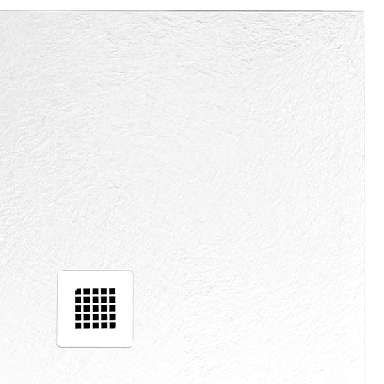 Balmani Vega douchebak 90 x 90 cm composietmarmer mat wit leisteenstructuur