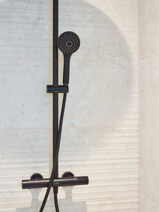 Blaufoss Round 300 colonne de douche de pluie mitigeur thermostatique noir mat