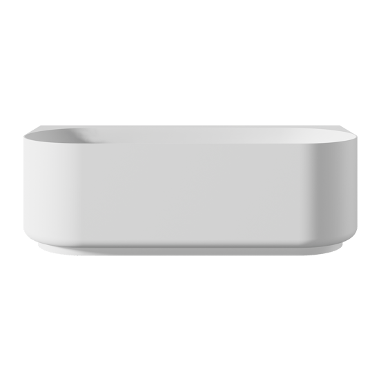 Balmani Scala Ovale halb freistehende Badewanne: 175 x 80 cm, Solid Surface, Weiß matt